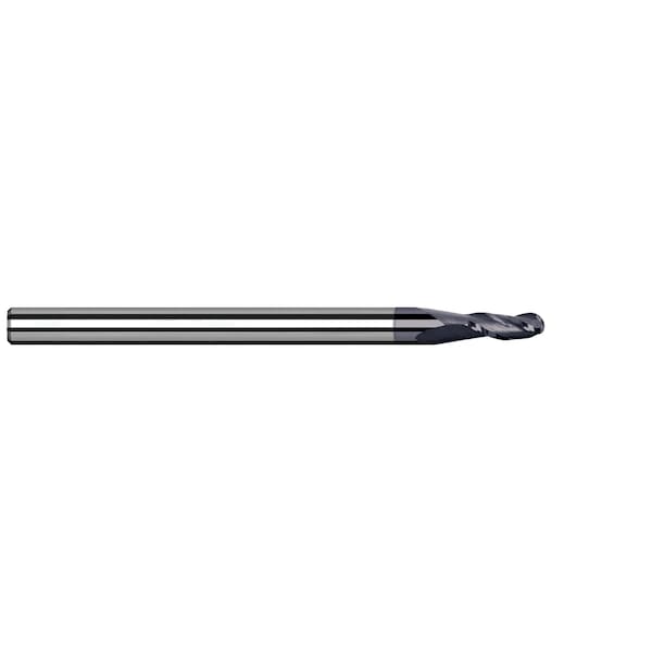 End Mill for High Temp Alloys - Ball 0.0200" (.5 mm) Cutter DIA x 0.0120" Length of Cut
